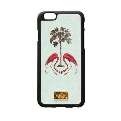 Jessica Russell Flint Leather Coated Iphone 6 Case Flamingos Under The Palm Tree