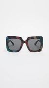 Gucci Gg Square Oversized Sunglasses In Glitter Rainbow/grey