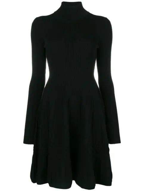 Dsquared2 Knitted Flared Dress In Black | ModeSens