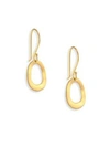 Ippolita Glamazon Sculptural Metal 18k Yellow Gold Mini Open Oval Drop Earrings