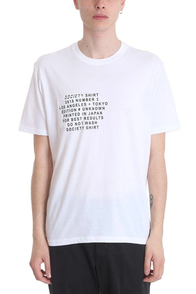 Society White Cotton T-shirt