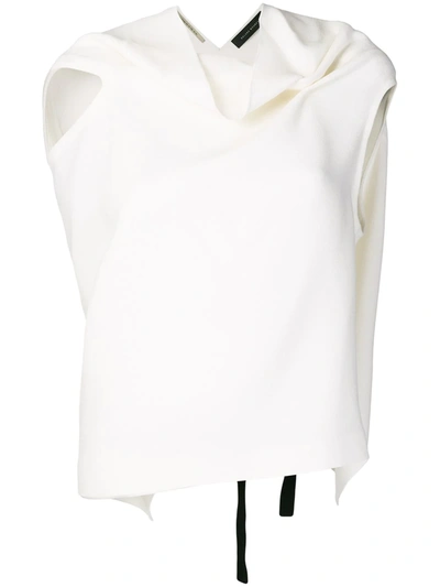 Roland Mouret Cowl Neck Blouse In White