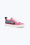 Marc Jacobs Love Embellished Empire Low Top Sneaker In Fuchsia Multi