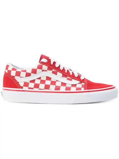 red and cream checkered vans