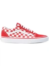 Vans Checkered Lace-up Sneakers In Red