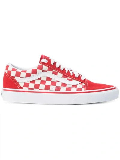 Vans Checkered Lace-up Sneakers In Red