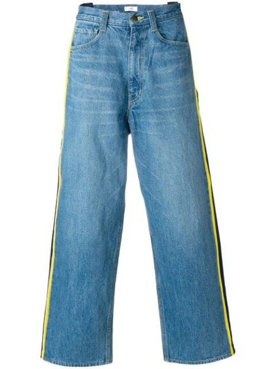 Facetasm Side-stripe Wide-leg Jeans - Blue