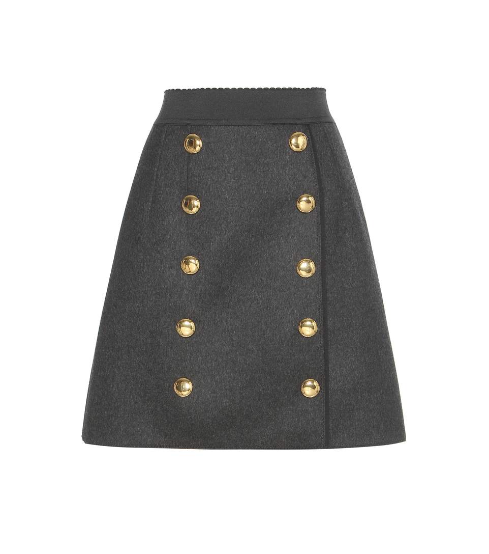 Dolce & Gabbana Military Button Skirt In Melaege Grey | ModeSens