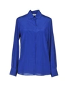Aglini Solid Color Shirts & Blouses In Bright Blue