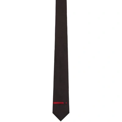 Givenchy Black And Red Stripe And Star Tie In 009 Blk/red