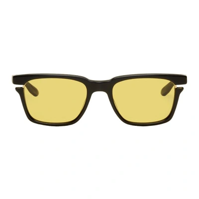 Dita Black And Yellow Avec Sunglasses In Black/amber