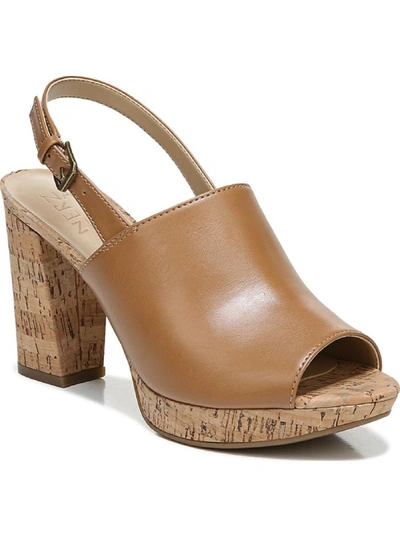 Naturalizer Kaisley Womens Peep Toe Platform Slingback Sandals In Brown