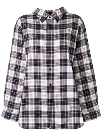 Balenciaga Swing Oversized Checked Cotton-flannel Shirt In Black-white