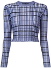 Proenza Schouler Long-sleeve Striped Ribbed Sweater In Blue