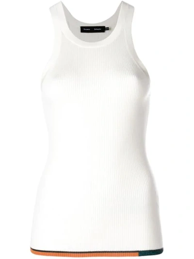 Proenza Schouler Crewneck Sleeveless Silk/cashmere Knit Top In White