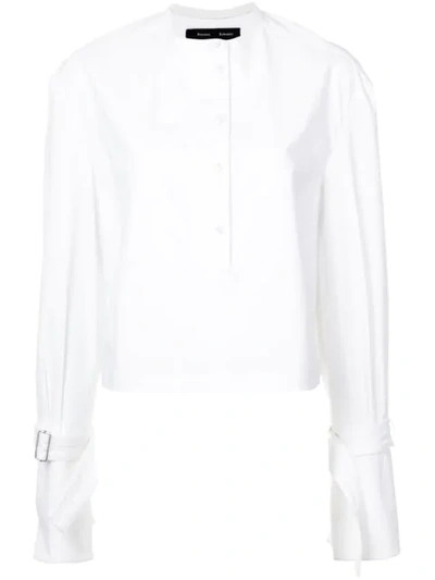 Proenza Schouler Button-down Long-sleeve Cotton Poplin Top, White