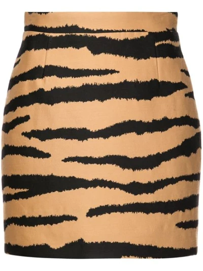 Proenza Schouler Tiger-print Wool And Silk-blend Jacquard Mini Skirt In Black Tiger