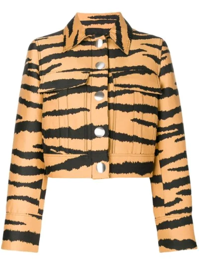 Proenza Schouler Tiger-print Wool And Silk-blend Jacquard Jacket In Bronze Black Tiger