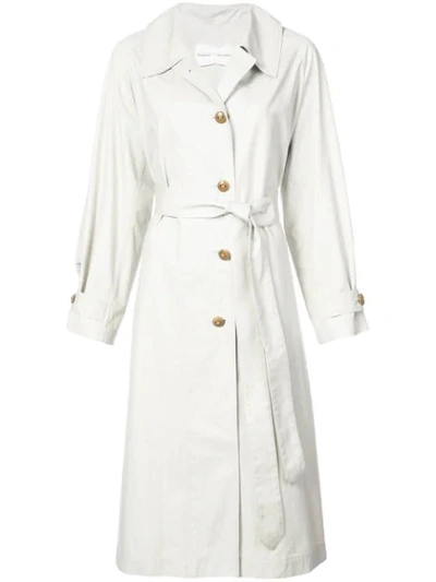 Proenza Schouler Pswl Button-down Belted Trench Coat In White