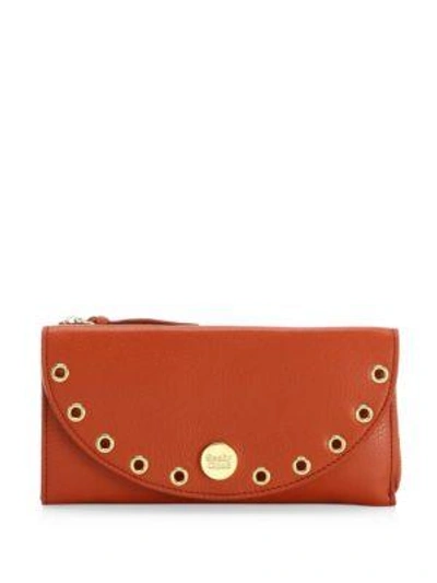 See By Chloé Kriss Leather Long Wallet In Red Sand