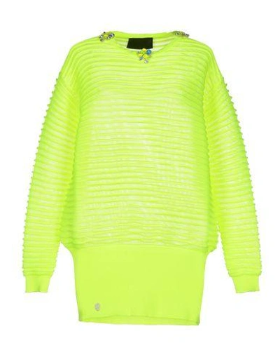 Philipp Plein Sweaters In Acid Green