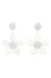 Oscar De La Renta Bold Resin Flower Clip-on Earrings In White