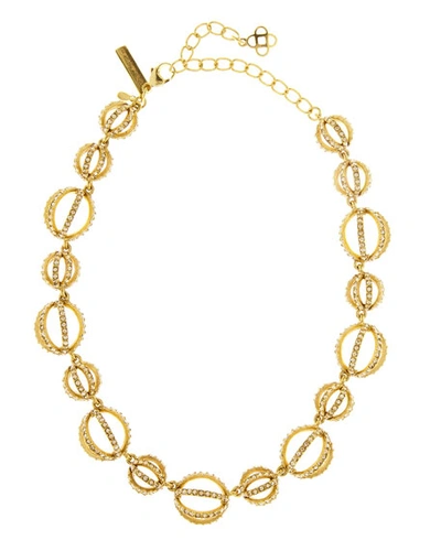Oscar De La Renta Crystal Pav&eacute; Globe Necklace In Gold