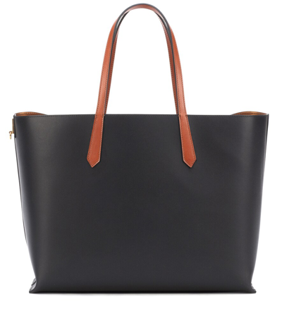 Givenchy Gv Medium Smooth Leather Shopper Tote Bag In Black