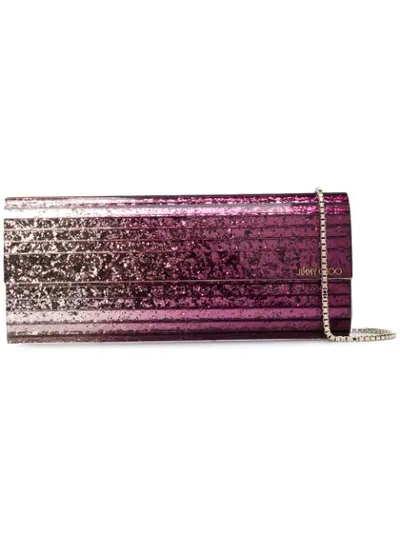 Jimmy Choo Sweetie Champagne And Grape Dégradé Glitter Acrylic Clutch Bag In Champagne/ Grape
