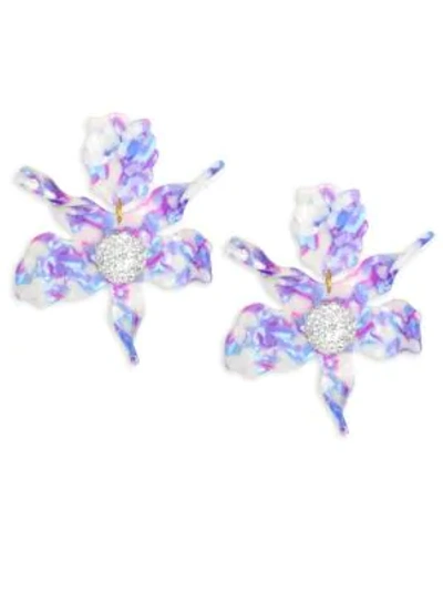 Lele Sadoughi Mosaic Garden Crystal Lily Stud Earrings In Amethyst