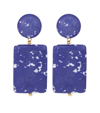 Lele Sadoughi Keepsake Stone Earring- Cobalt In Blue