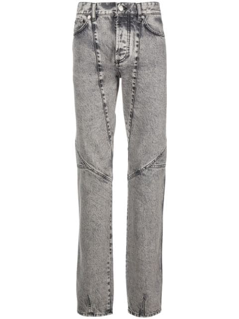 Givenchy Panelled Straight Leg Jeans In Grey | ModeSens