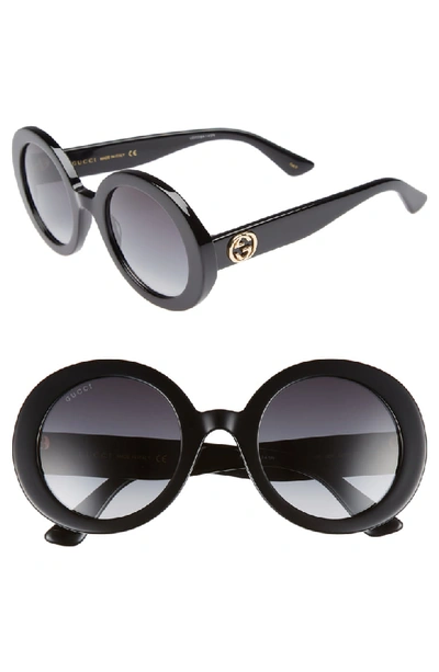 Gucci Round Gradient Acetate Sunglasses In Black