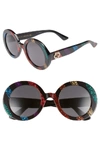 Gucci Glitter Striped Round Acetate Sunglasses In Rainbow