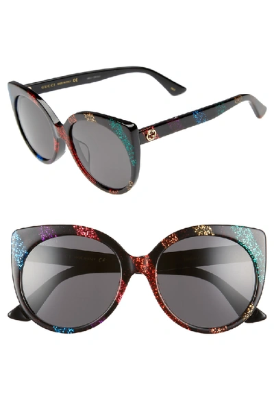 Gucci Rainbow Stripe Cat Eye Sunglasses Cat Eye Gucci Rainbow Aviators Gucci Rainbow Glitter Stripe  main image 4