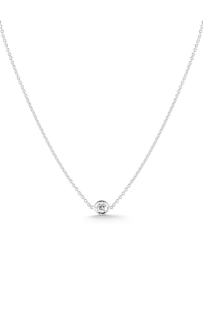 Roberto Coin Tiny Treasures Diamond Bezel Necklace In White Gold