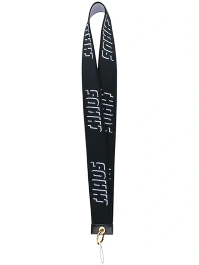 Chaos Exclusive Printed Canvas Lanyard In Black