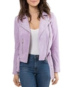 Bagatelle.nyc Bagatelle. Nyc Belted Suede Biker Jacket In Lilac