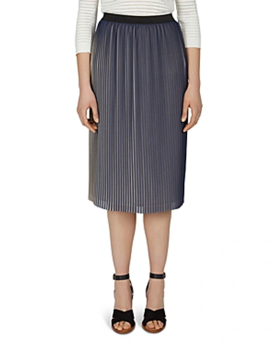 Gerard Darel Aaron Pleated Midi Skirt In Blue