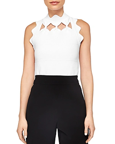 Ted Baker Karioli Cutout Knit Top In White