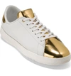Cole Haan Grandpro Tennis Shoe In Optic White/ Gold Leather
