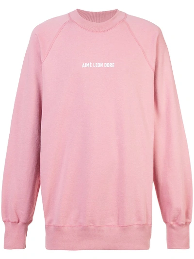 Aimé Leon Dore Logo Print Sweatshirt - Pink