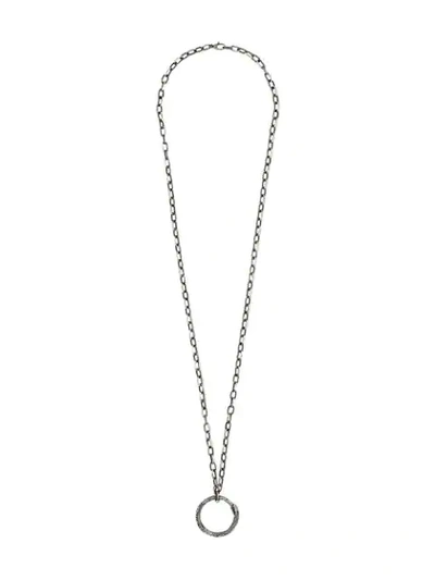 Gucci Ouroboros Pendant Necklace In Metallic