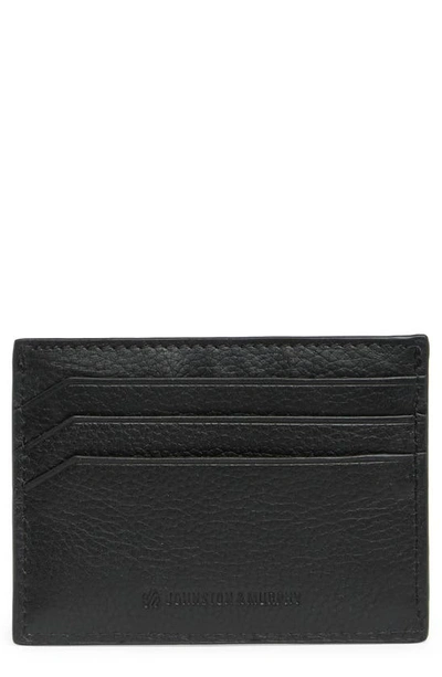 Johnston & Murphy Weekend Leather Card Holder In Black