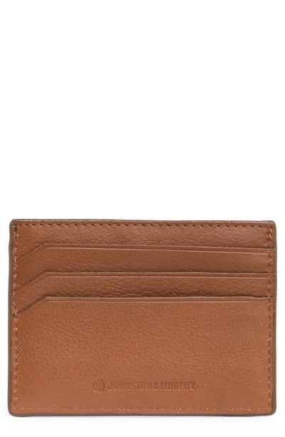 Johnston & Murphy Weekend Leather Card Holder In Tan