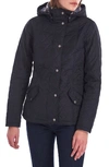 Barbour Millfire Hooded Quilted Jacket In Navy