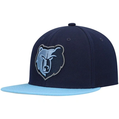 Mitchell & Ness Men's  Navy, Light Blue Memphis Grizzlies Team Two-tone 2.0 Snapback Hat In Navy,light Blue