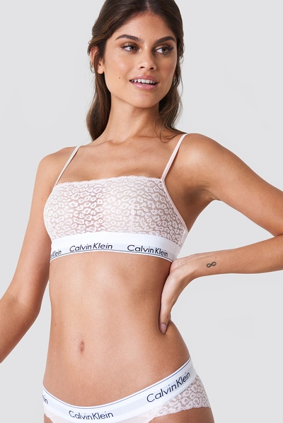 Calvin Klein Unlined Lace Bralette - Pink In Nymph's Thigh