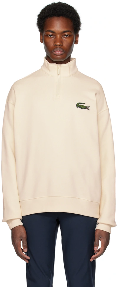 Lacoste Off-white Half-zip Sweatshirt In Xfj