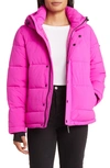 Bcbgeneration Water Resistant Hooded Puffer Jacket In Magenta